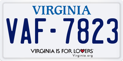 VA license plate VAF7823