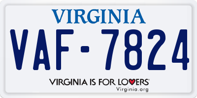 VA license plate VAF7824