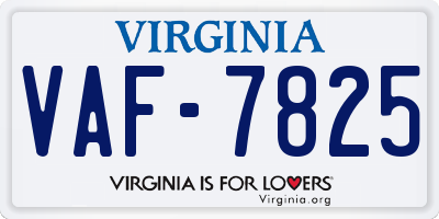 VA license plate VAF7825