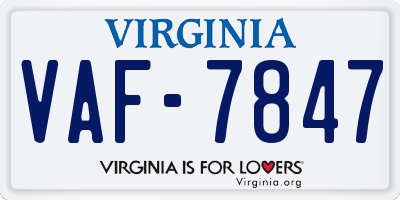 VA license plate VAF7847
