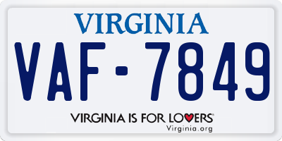 VA license plate VAF7849