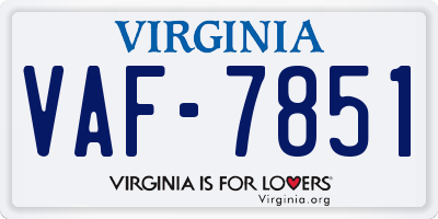 VA license plate VAF7851