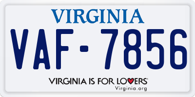 VA license plate VAF7856