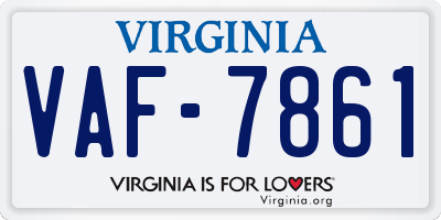 VA license plate VAF7861