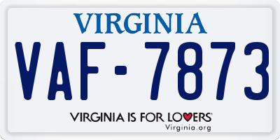 VA license plate VAF7873