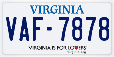 VA license plate VAF7878