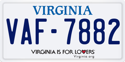 VA license plate VAF7882