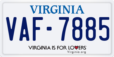VA license plate VAF7885
