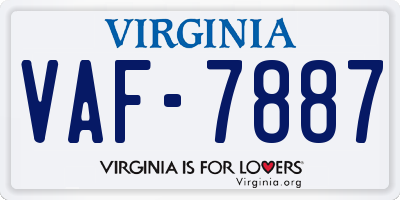 VA license plate VAF7887