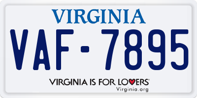 VA license plate VAF7895