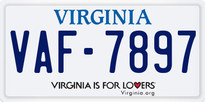 VA license plate VAF7897