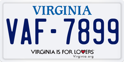 VA license plate VAF7899