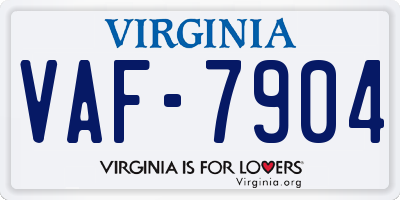 VA license plate VAF7904