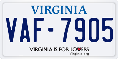 VA license plate VAF7905