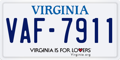 VA license plate VAF7911