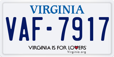 VA license plate VAF7917