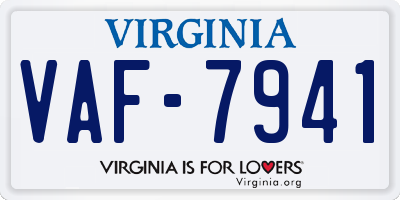 VA license plate VAF7941