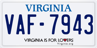 VA license plate VAF7943