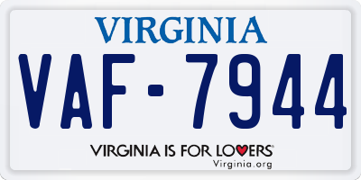 VA license plate VAF7944