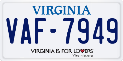 VA license plate VAF7949