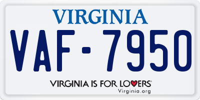 VA license plate VAF7950