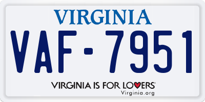 VA license plate VAF7951