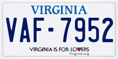 VA license plate VAF7952