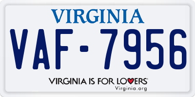 VA license plate VAF7956