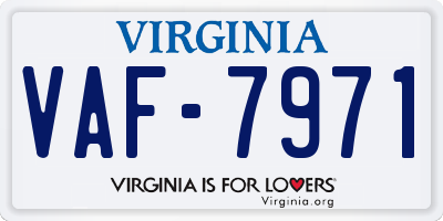 VA license plate VAF7971