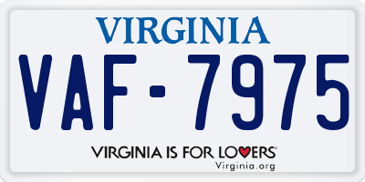 VA license plate VAF7975