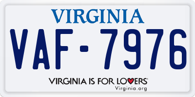 VA license plate VAF7976