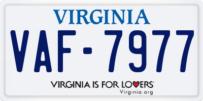 VA license plate VAF7977