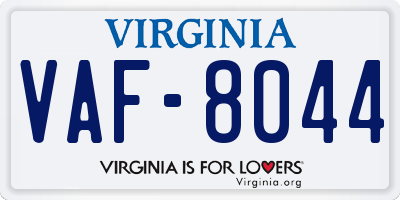 VA license plate VAF8044