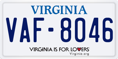 VA license plate VAF8046