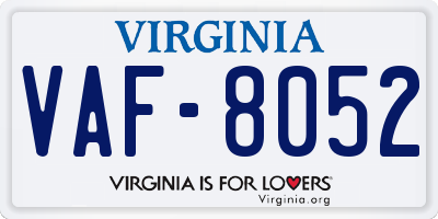VA license plate VAF8052