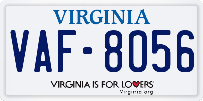 VA license plate VAF8056