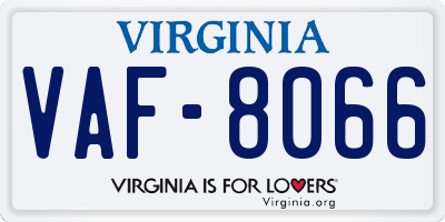 VA license plate VAF8066