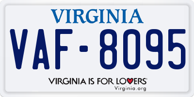 VA license plate VAF8095