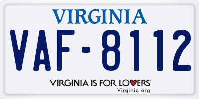 VA license plate VAF8112