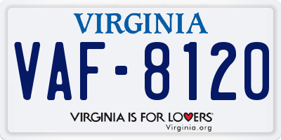VA license plate VAF8120