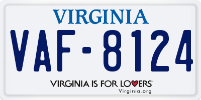 VA license plate VAF8124
