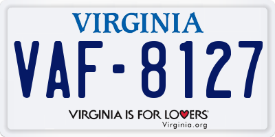 VA license plate VAF8127