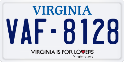 VA license plate VAF8128