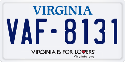 VA license plate VAF8131