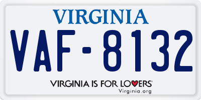 VA license plate VAF8132