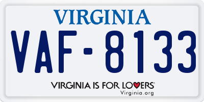 VA license plate VAF8133