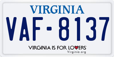 VA license plate VAF8137