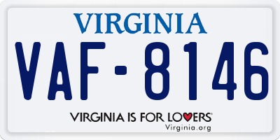 VA license plate VAF8146