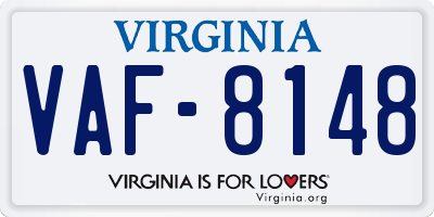 VA license plate VAF8148