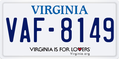 VA license plate VAF8149